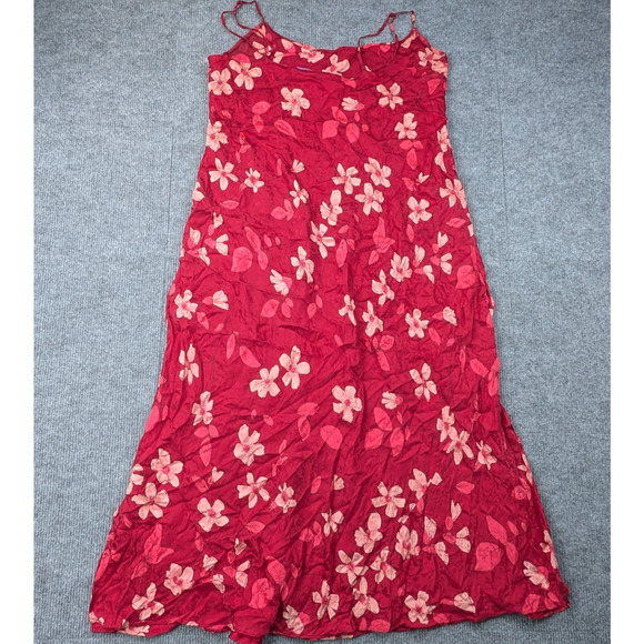 August Silk Slip Dress Womens Large Floral High Slit Romantic Feminine - Picture 6 of 7